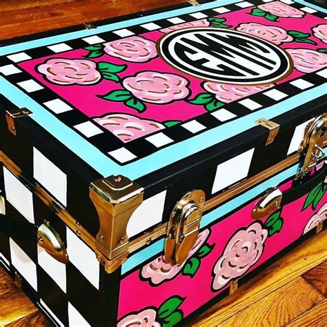 Handpainted Custom Camp Trunk Etsy In 2020 Camp Trunks Painted