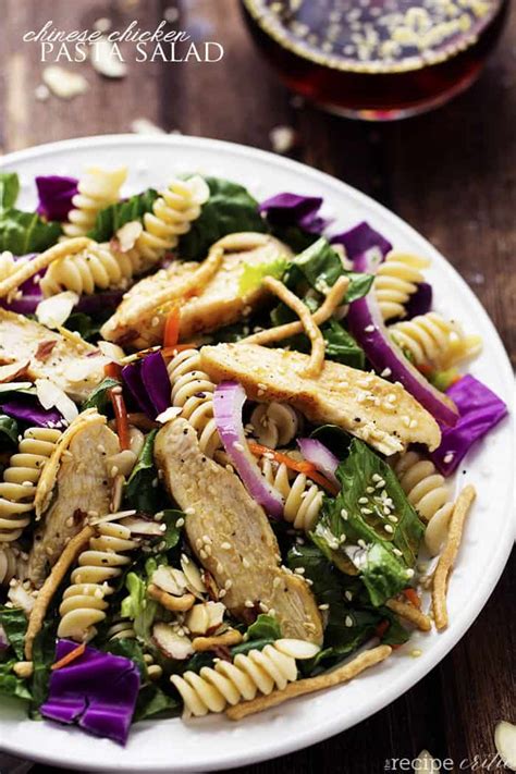 I just got this recipe from my friend and it was soooo good i had to share it. Chinese Chicken Pasta Salad with Sesame Dressing | The ...