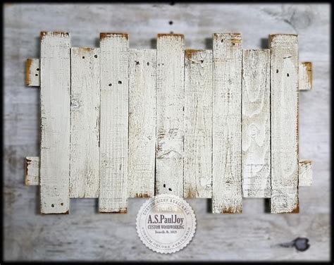 Distressed White Painted Pallet Wall Art Rustic Home Decor Etsy In