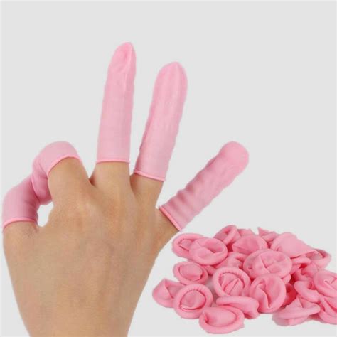 200pcs Pink Latex Rubber Finger Cots For Extra Grip C166 Ebay