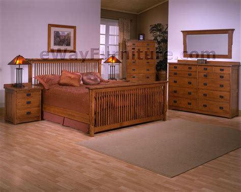 Solid Oak Mission Spindle Bedroom Set