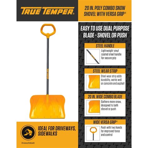 True Temper 20 In Poly Snow Shovel With 38 In Steel Handle In The Snow