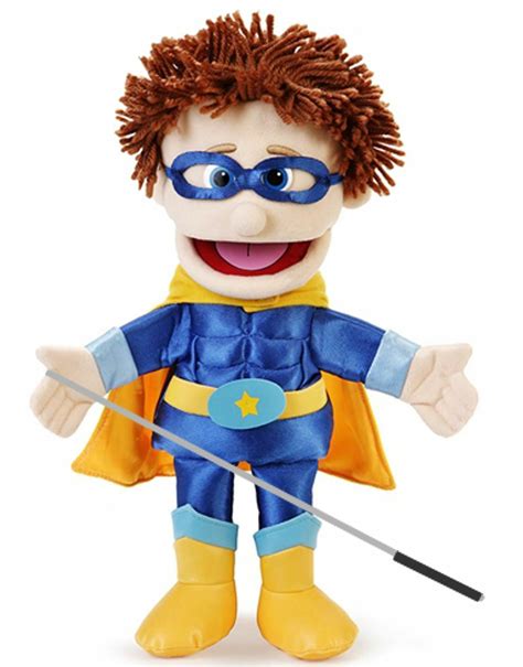 Silly Puppets Superhero Boy Glove Puppet Bundle 14 Inch With Arm Rod Ebay