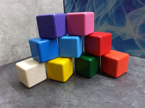 Rainbow Wooden Blocks Unit Blocks Colored Stacking Natural Set Etsy
