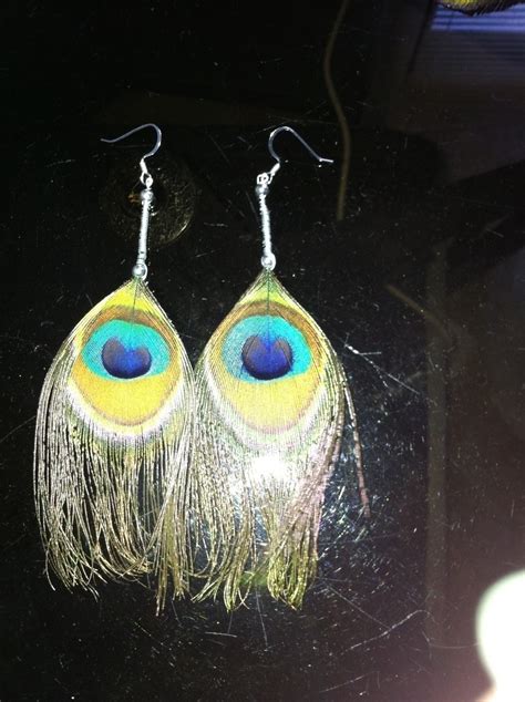 Peacock Dangle Earrings A Feather Earring Creation By Kayla H