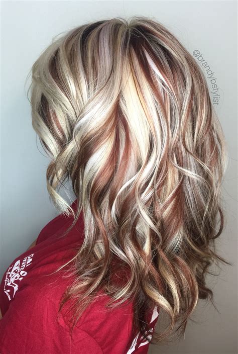 Blonde And Red Highlights Highlights Lowlights Copper Lowlight Hair Color Brandystylist Cool