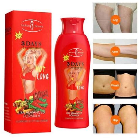 aichun beauty 3 days 3cm crème amincissante anti cellulite au gingembre et chilli 200ml