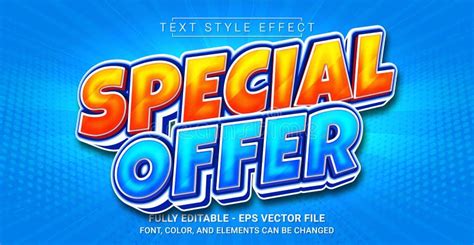 Special Offer Text Style Effect Editable Graphic Text Template Stock
