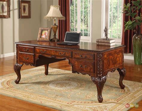 Elegant Traditional Cherry Wood Home Office Desk W