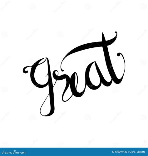 Lettering Word Great Doodle Vector Illustration Stock Vector