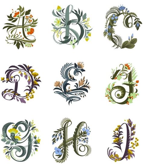 Floral Fonts Lettering Alphabet Hand Lettering Lettering