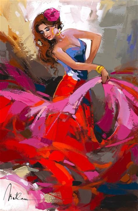 Beautiful Abstract Spanish Flamenco Dancer Colorful Painting Etsy
