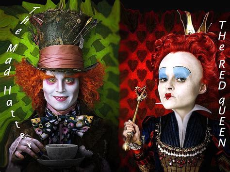 Mad Hatter And Red Queen Alice In Wonderland Red Queen Helena Bonham