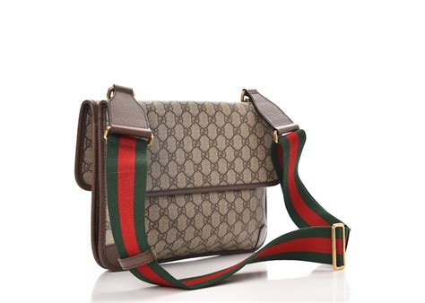 Gucci Neo Vintage Messenger Gg Supreme Beigeebony In Coated Canvas