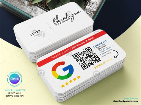 Google Review Request Business Card With Thank You Greetings QR Graphic Reserve