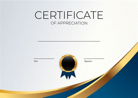 Certificado De Modelo De Realização Azul E Dourado Definir Plano De