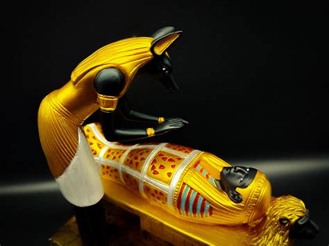 ancient egyptian anubis embalming pharaoh mummy statue etsy in 2020 egyptian anubis anubis