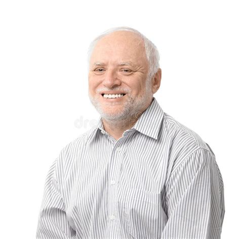 24011 Portrait Smiling Senior Man White Background Stock Photos Free