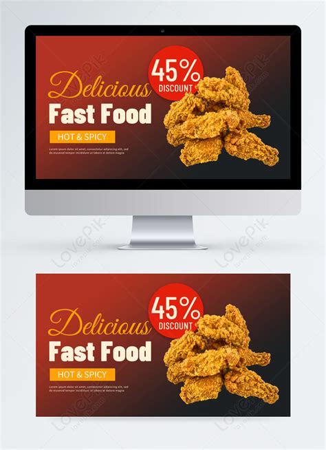 Fast Food Fried Chicken Promotional Catering Banner Larawannumero Ng