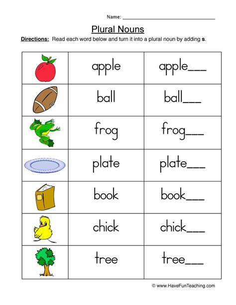 Making Words Plural Plural Words Singular And Plural Nouns 1st Grade Worksheets Kindergarten