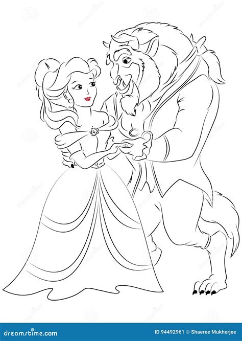 Beauty And The Beast Dancing Coloring Pages