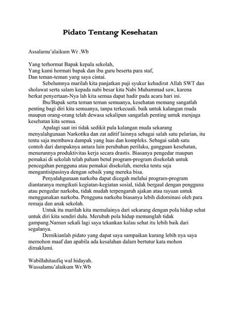 Pidato tentang kesehatan | PDF
