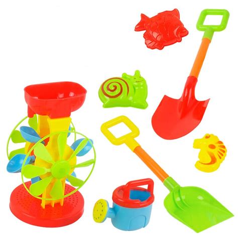 1set Hourglass Windmill Beach Toys Dynamic Sand Safety Plastic Summer