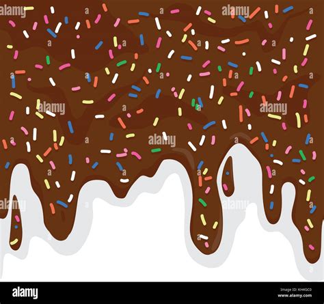 Colorful Sprinkles On Dripping Chocolate Stock Vector Image And Art Alamy
