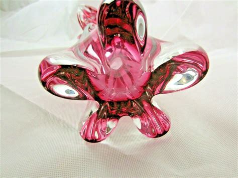 Vintage Large Murano Art Glass Vase Pink In Thick Heavy Glass Wilburs Art Glass Shop