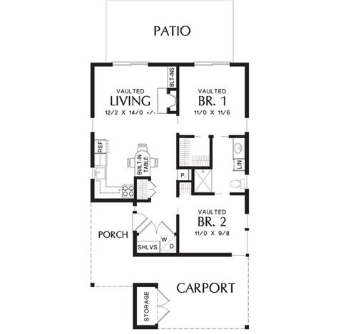 House Plan 2559 00686 Mid Century Modern Plan 769 Square Feet 2
