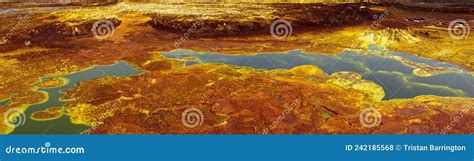Panorama Of Surreal Colors And Mars Like Landscape Created By Sulphur