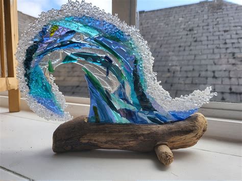 Fused Glass Wave Sea Wave Majestic Cornish Glass Ocean Wave Etsy