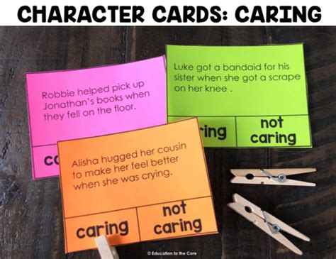 Character Cards Caring Education To The Core