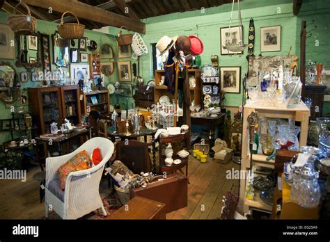 Inside of a antique shop - Waterside Antique Centre, Ely, England Stock