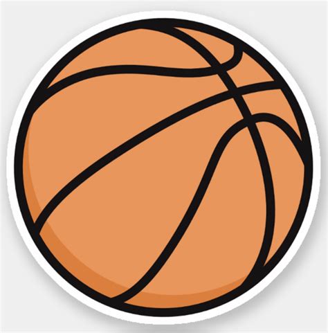 Basketball Sticker Sticker Featuring A Cartoon Illustration Of A