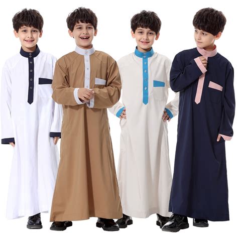 Boys Muslim Islamic Clothing Arabia Islamic Abaya Kaftan Jubba Islam