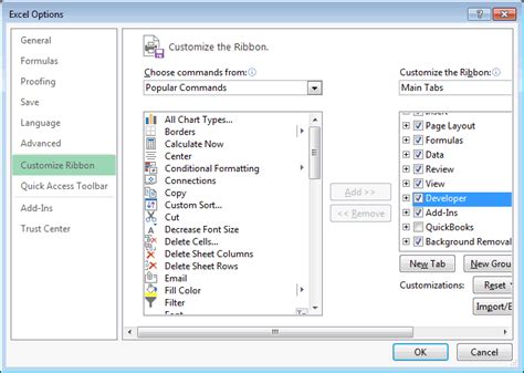 Ms Excel 2013 Display The Developer Tab In The Toolbar