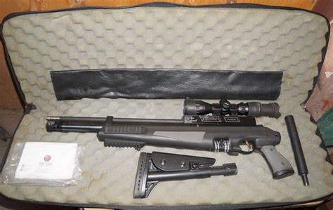30.5inches/ 37approx with silencer fitted barrel length: senapan pcp import: Hatsan's AT44-10 Tact PCP Air Rifle