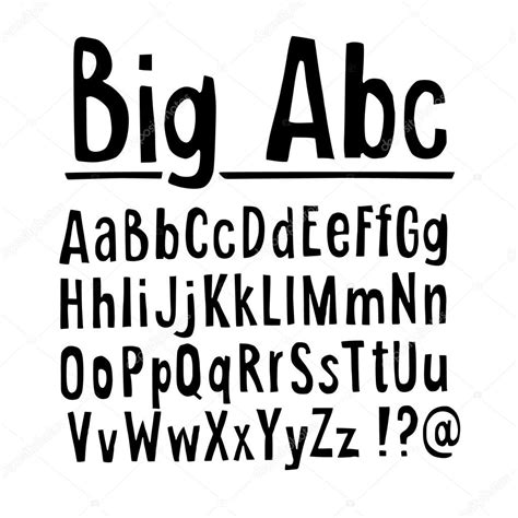 Hand Drawn Vector Alphabet Font Isolated Upper And Lower Case Letters