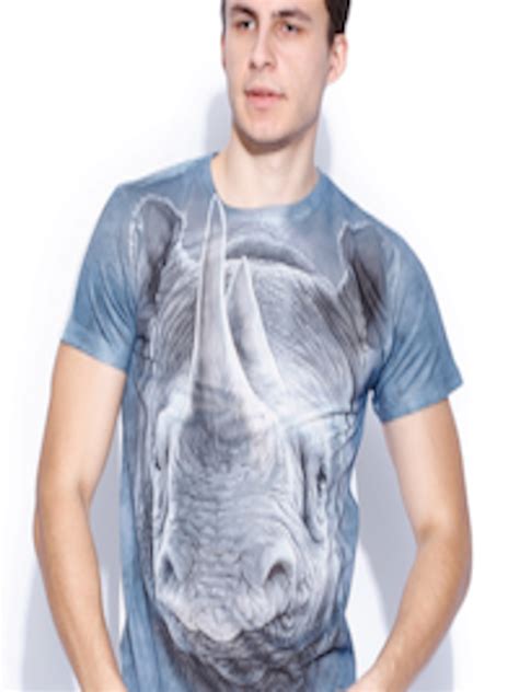 Buy Ushirts Blue And White Printed T Shirt Tshirts For Men 741476 Myntra