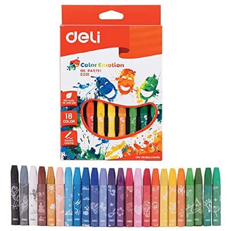 Buy Deli Oil Pastel 18 Colors Non Toxic Assorted Online Oman