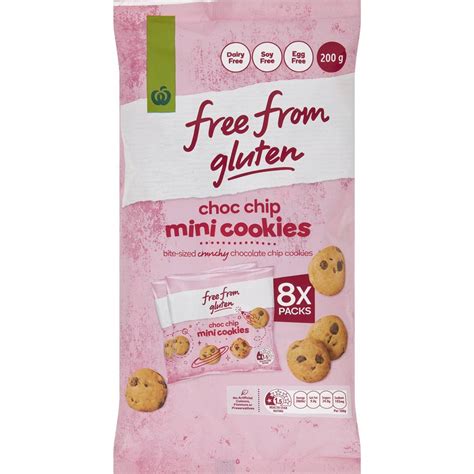 Woolworths Free From Gluten Choc Chip Mini Cookies Pack Woolworths