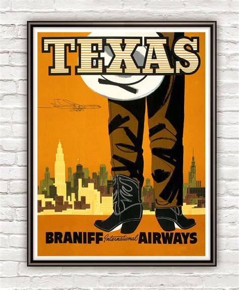 Vintage Poster Of Texas Tourism Poster Travel Vintage Maps And Prints