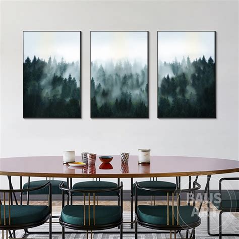 Set Of 3 Frame Wall Decor Art Scandinavia Forest Paints Framed Etsy