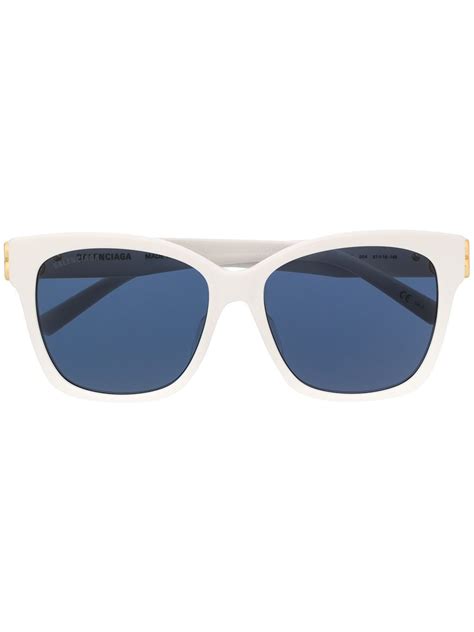 balenciaga dynasty square frame sunglasses in white modesens