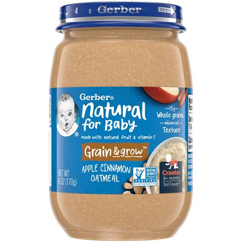 Pack Of 12 Gerber Grain And Grow Apple Cinnamon Oatmeal Stage 3 Baby