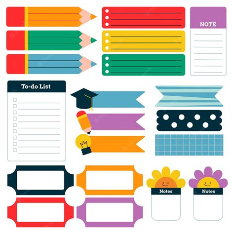 Free Vector Hand Drawn Notebook Label Collection