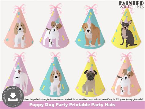 Dog Party Hat Printable Dog Hat Puppy Party Dog Party Decor Etsy