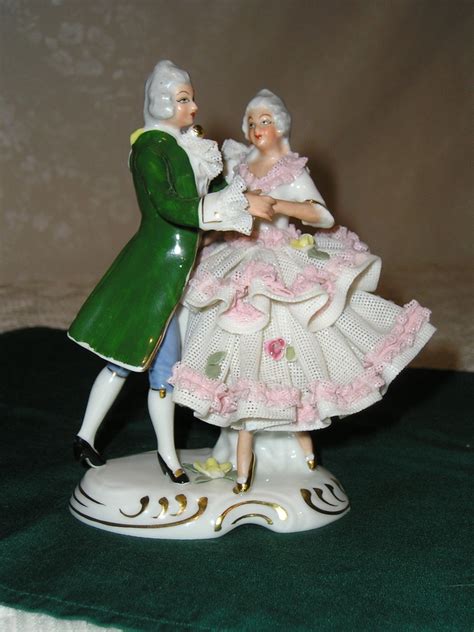Dresden Porcelain Lace Dancing Couple Figurine From Sweetcandy On Ruby Lane