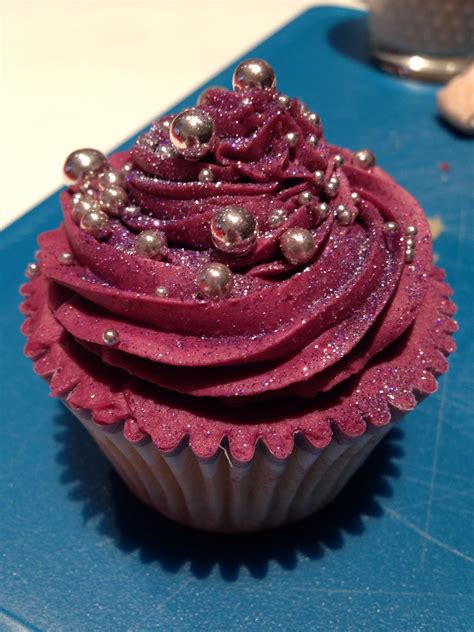 Purple Glitter Cupcakes Wedding Cupcake Cakes Cupcake Recipes